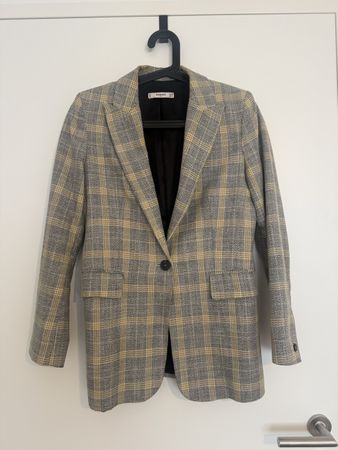 Mango Blazer kariert grau gelb