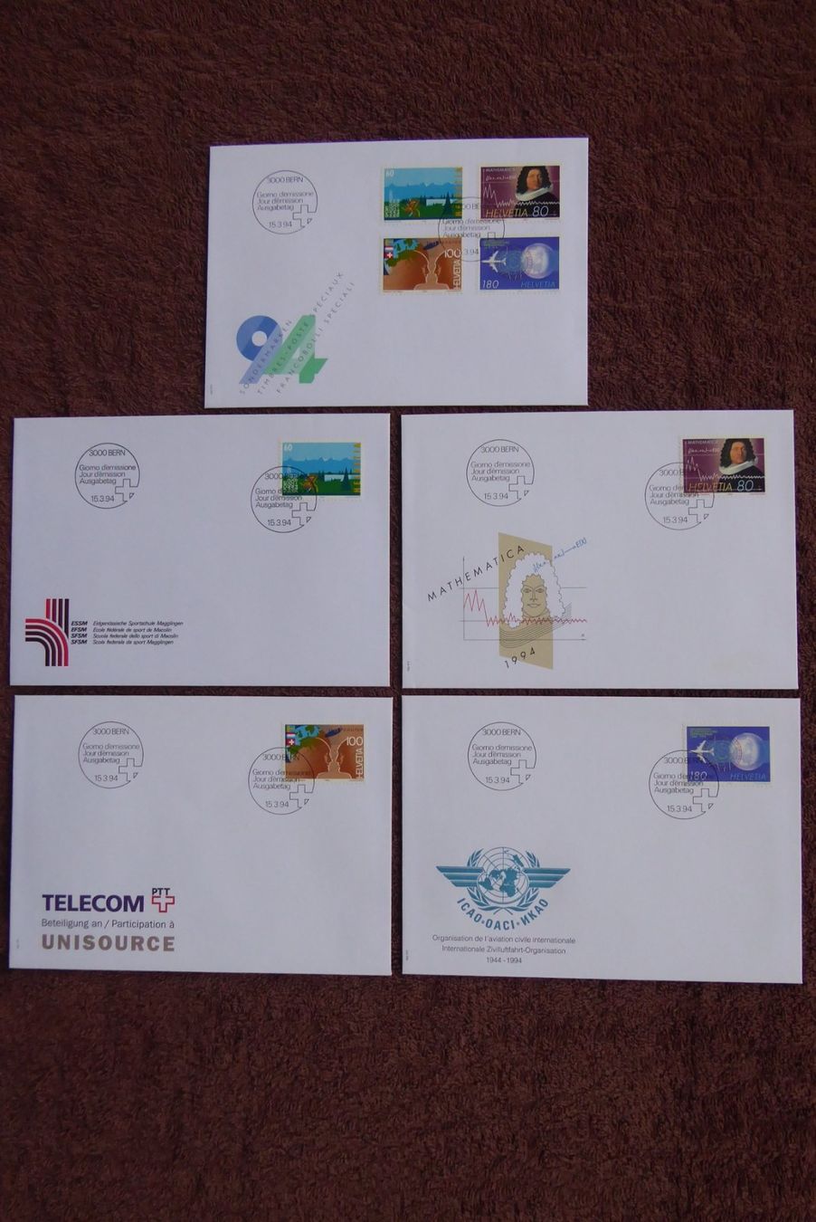 Tutti i francobolli: (F300) FDC 1994: Zst. Nr. 856 - 859 – Usato da Basel venduto da scholle50