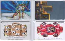 4 ungebrauchte Telefonkarten aus Deutschland