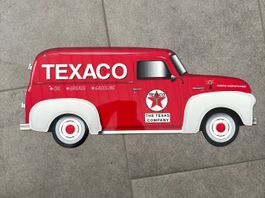 Texaco Blechschild, Oldtimer Deko Chevy Panel Truck