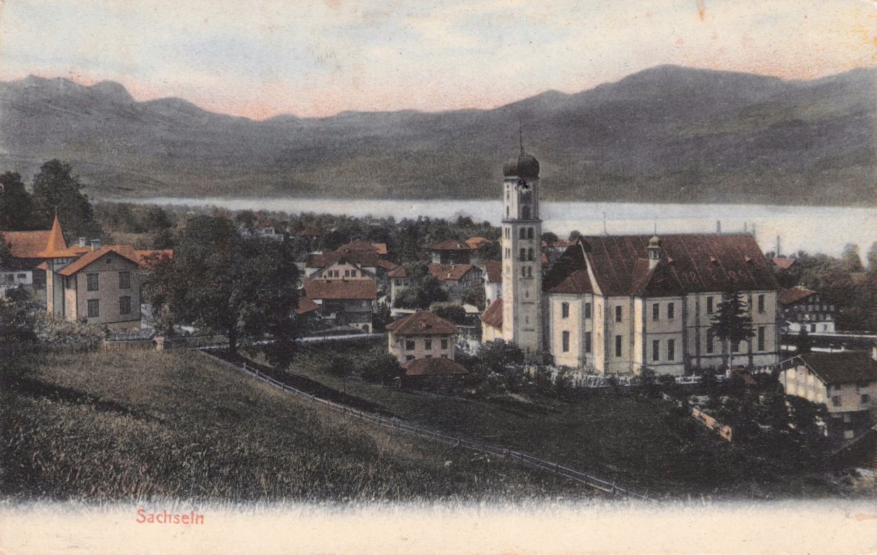 Cartoline postali: Sachseln // Kirche 1917 – Usato da Basel venduto da intermezzo12