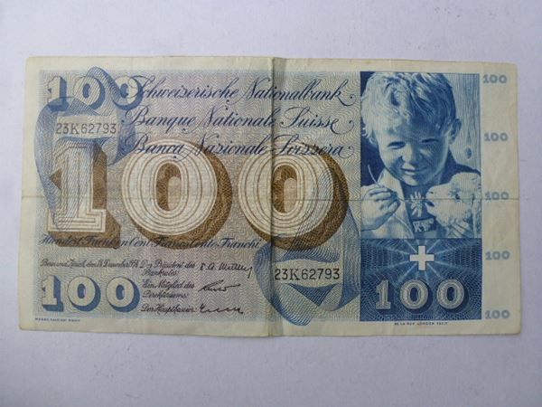 Banconote: ++ 100.- Franken 18. Dezember 1958 – Usato da Walkringen venduto da Casablanca777