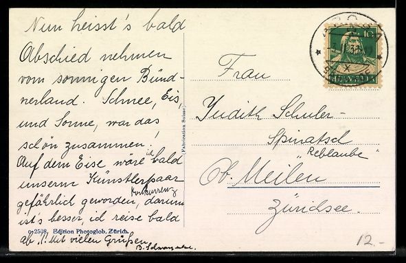 Cartoline postali: AK Inner-Arosa, Altes Kirchlein – Usato da Berlin venduto da bartko-reher 1