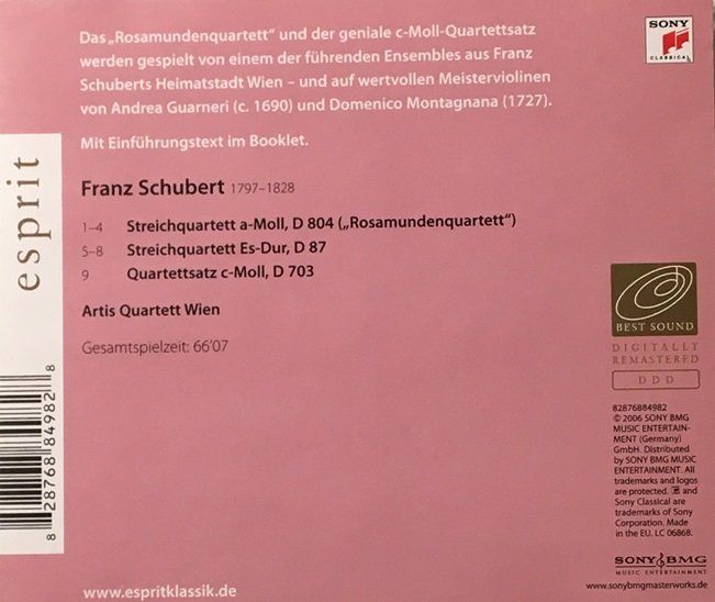 CD: Schubert - Streichquartette D 87, 703 & 804 – Usato da Grüningen venduto da azulblanco 1