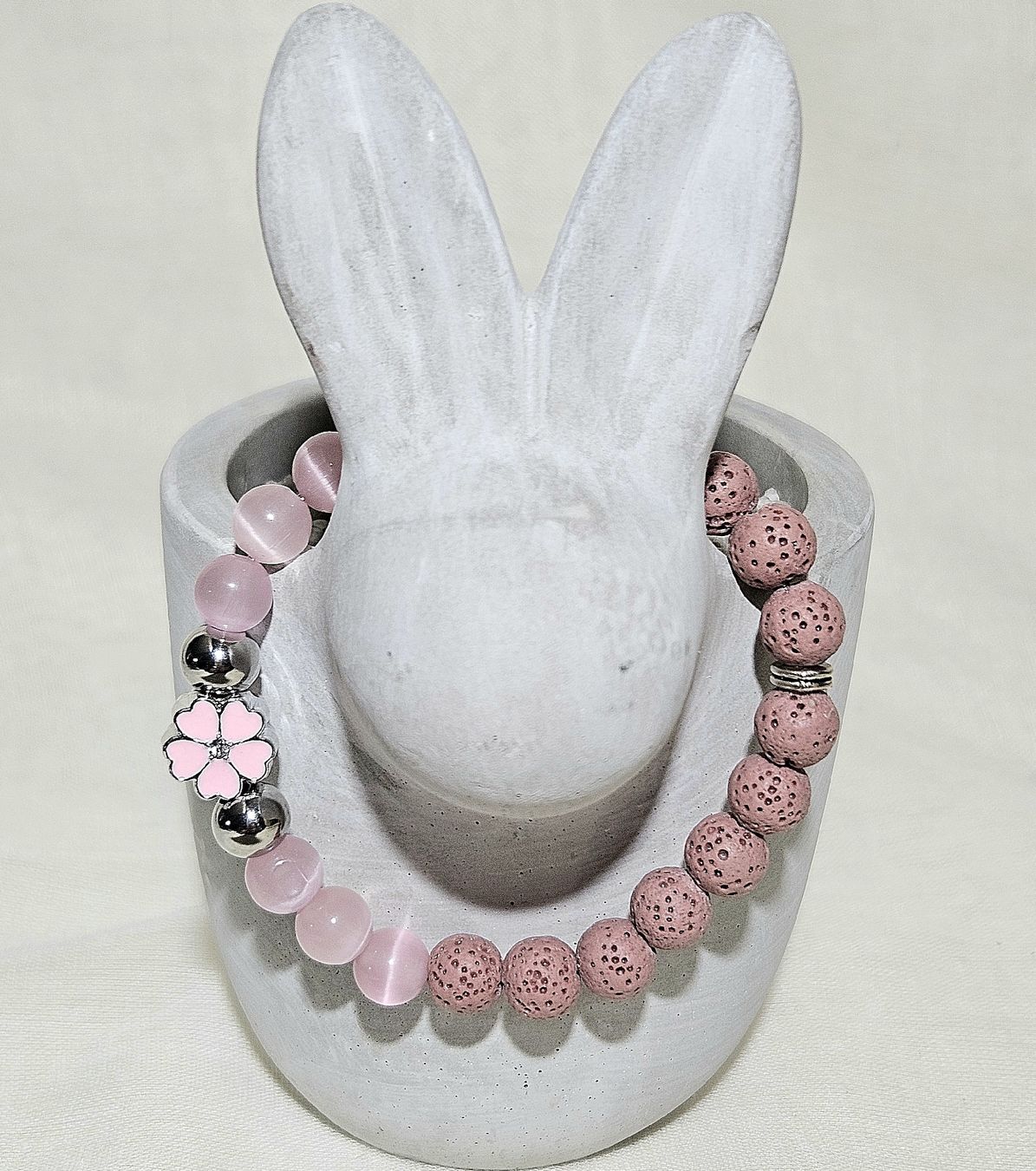 Armbänder & -reifen: rosa Lava-Glas Arm. mit Blume - Spendenaktion – Neu (gemäss Beschreibung) aus Unterkulm von Nachtigall 1