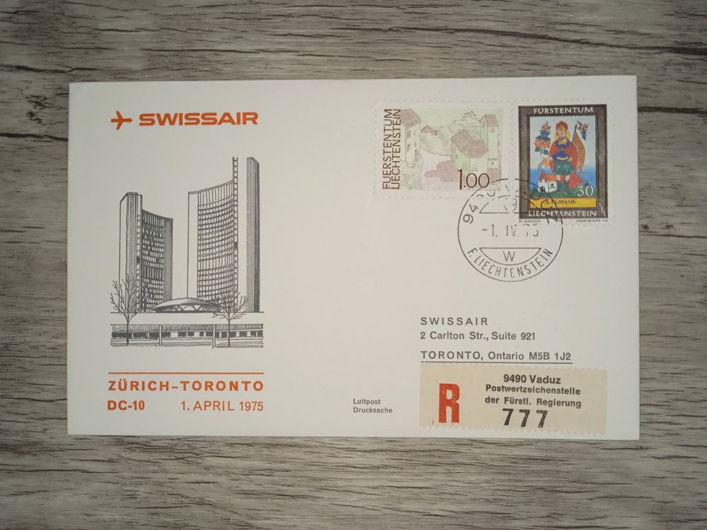 TR28 Enveloppe + Timbre Liechtenstein 1975 Theme Aviation | Kaufen auf ...