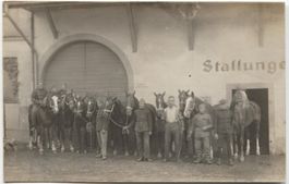 Landwirtschaft/Stallung 1920 AG/BL? Militär mit Pferd