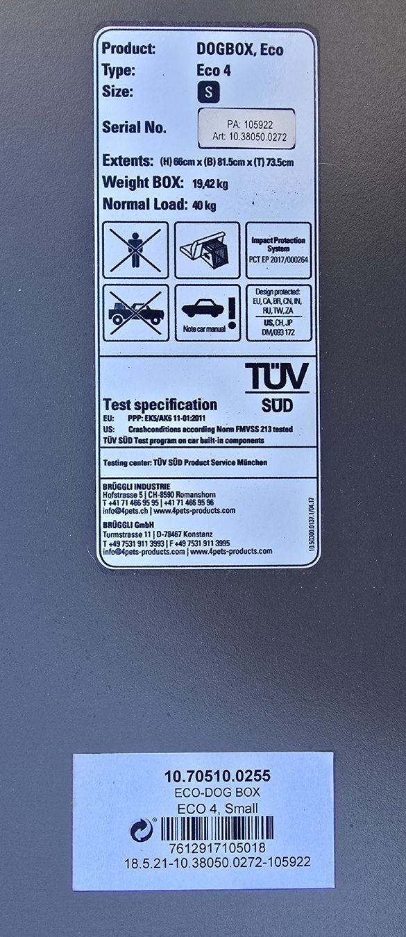 Käfige, Transport & Sicherheit: Hundebox Auto DOGBOX Eco 4 Grösse S – Gebraucht aus Neunkirch von BoBo007 2