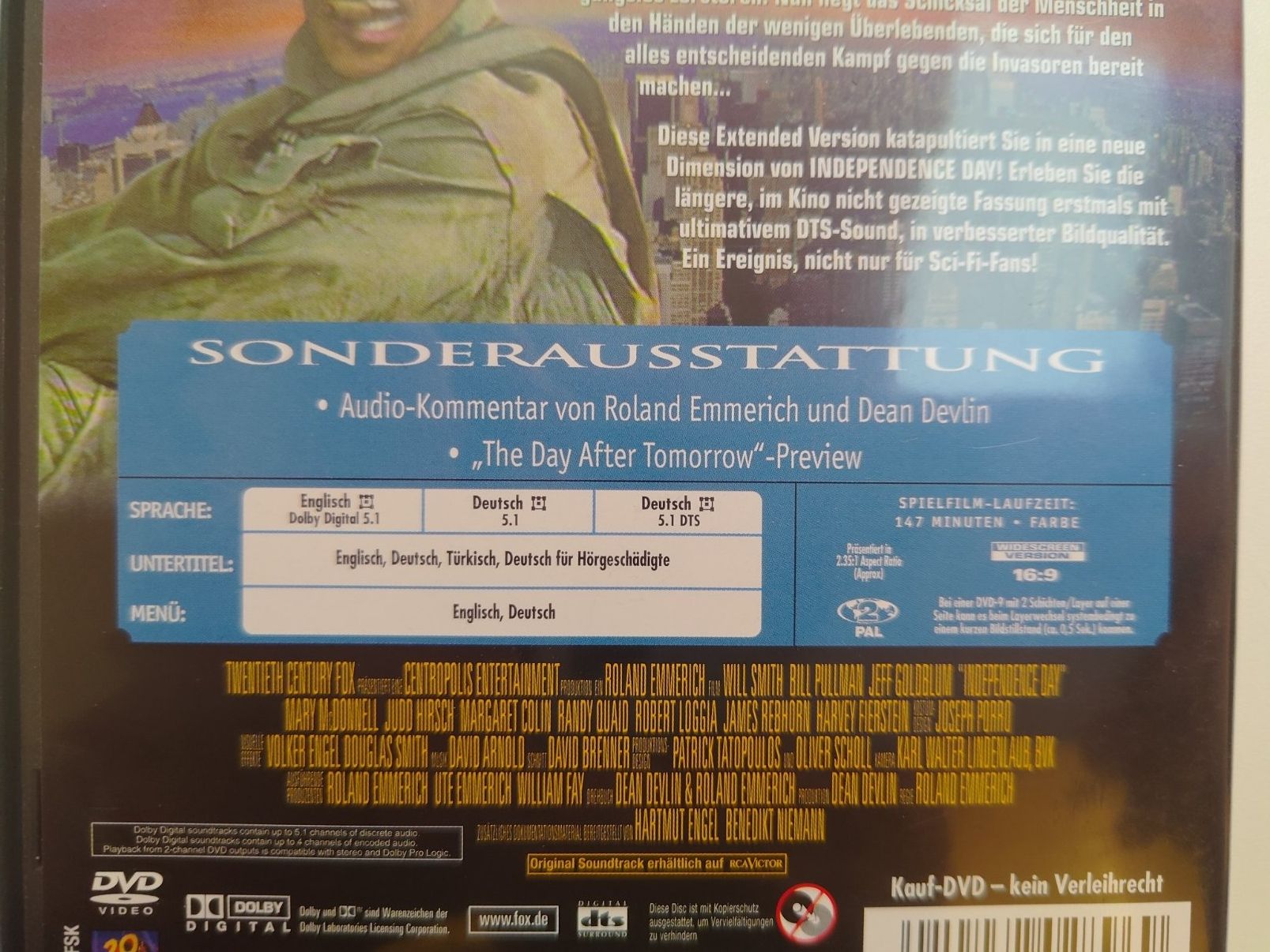 Tutti i DVDs: Independence Day – Usato da Liestal venduto da Kratzilla 3
