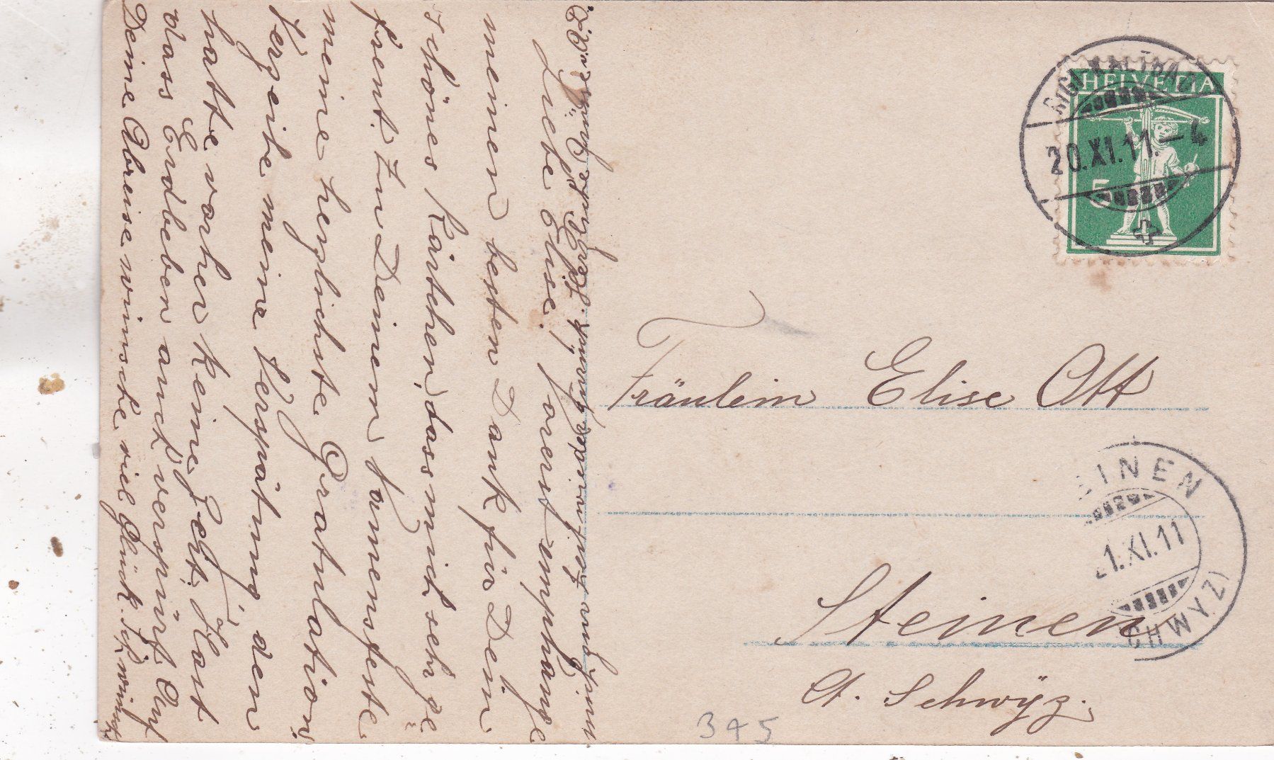 Cartoline postali: Kitsch Frau 1911 – Usato da Herisau venduto da Lisegrat2008 1