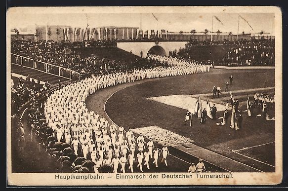 Cartoline postali: Köln a. Rh., Hauptkampfbahn des Stadion – Usato da Berlin venduto da bartko-reher