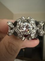 Diamonds engagement ring in white gold