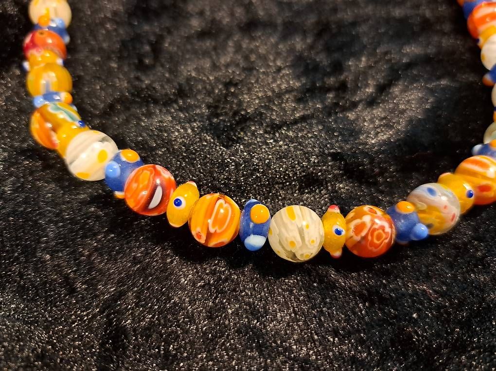 Colliers: Millefiori Halskette Orange – D'occasion à Sennhof par Susanne2010 1
