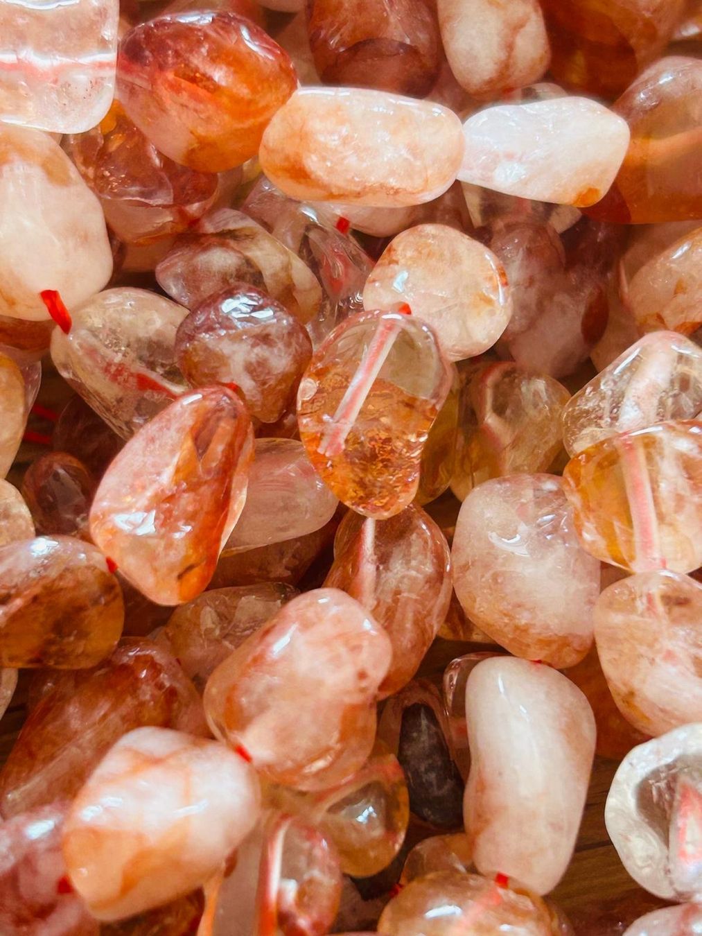 Pietre preziose: Strang echte red fire quartz Nuggets / stone 8-10 mm – Nuovo e nell'imballaggio originale da Niederrohrdorf venduto da Ytobi 2