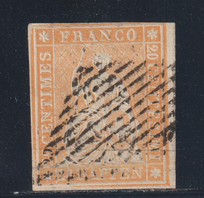 Alle Briefmarken: Strubel 25 B mit 1-A-Relief gestempelt – Gebraucht aus Siebnen von Fstaehli