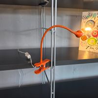 Vintage IKEA Jansjö Klemmlampe, kleine Arbeitslampe orange