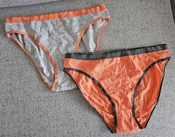 2 × Damen Slips ellen amber Baumwolle orange grau Grösse L