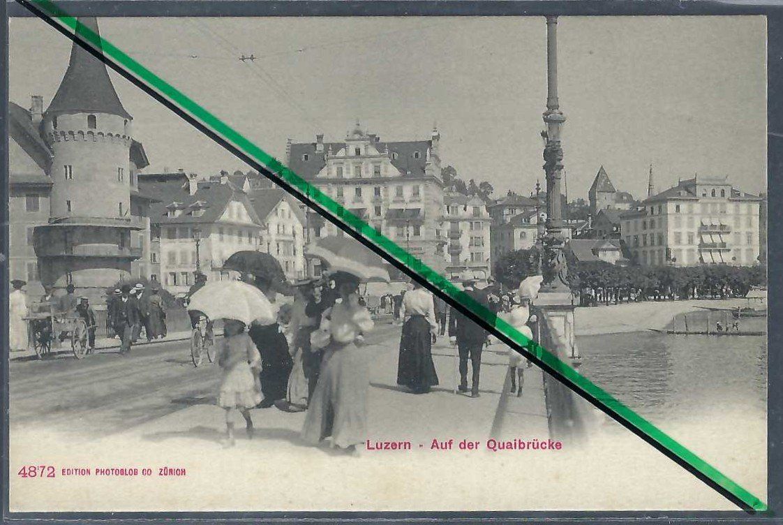 Cartoline postali: Luzern. Quaibrücke. – Usato da Horw venduto da SwissSteamMemories