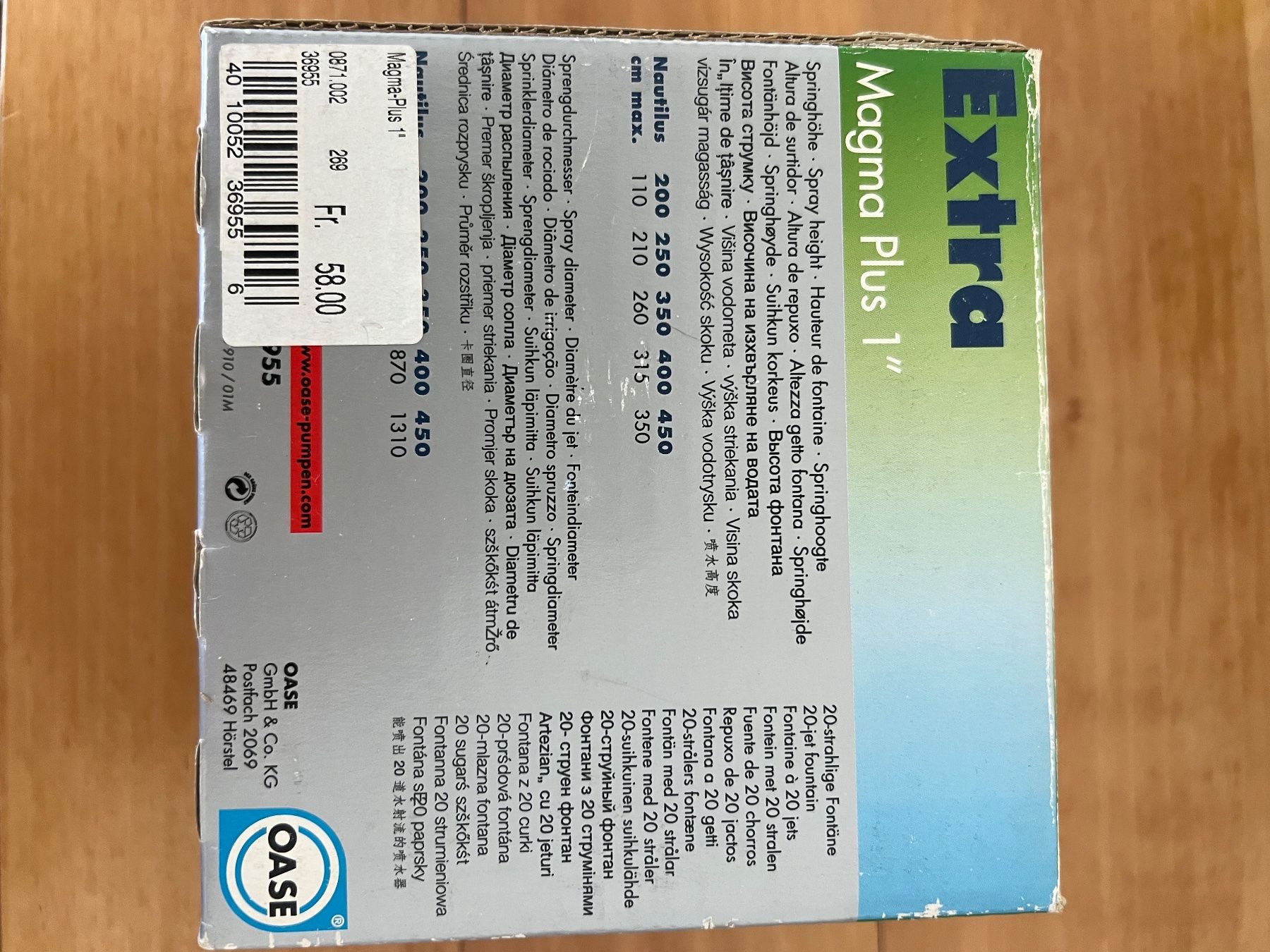 Oase Pumpen & Teile: Oase Extra Magma Plus 1 - Springbrunnen – Neu und originalverpackt aus Moosleerau von Tami8 3