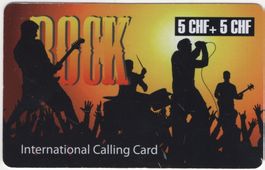 5 + 5 CHF ROCK - seltene Prepaid Telefonkarte