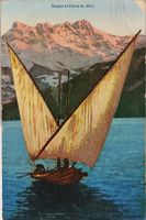 LAC LÉMAN - BARQUE  &  Dents du Midi - 1917
