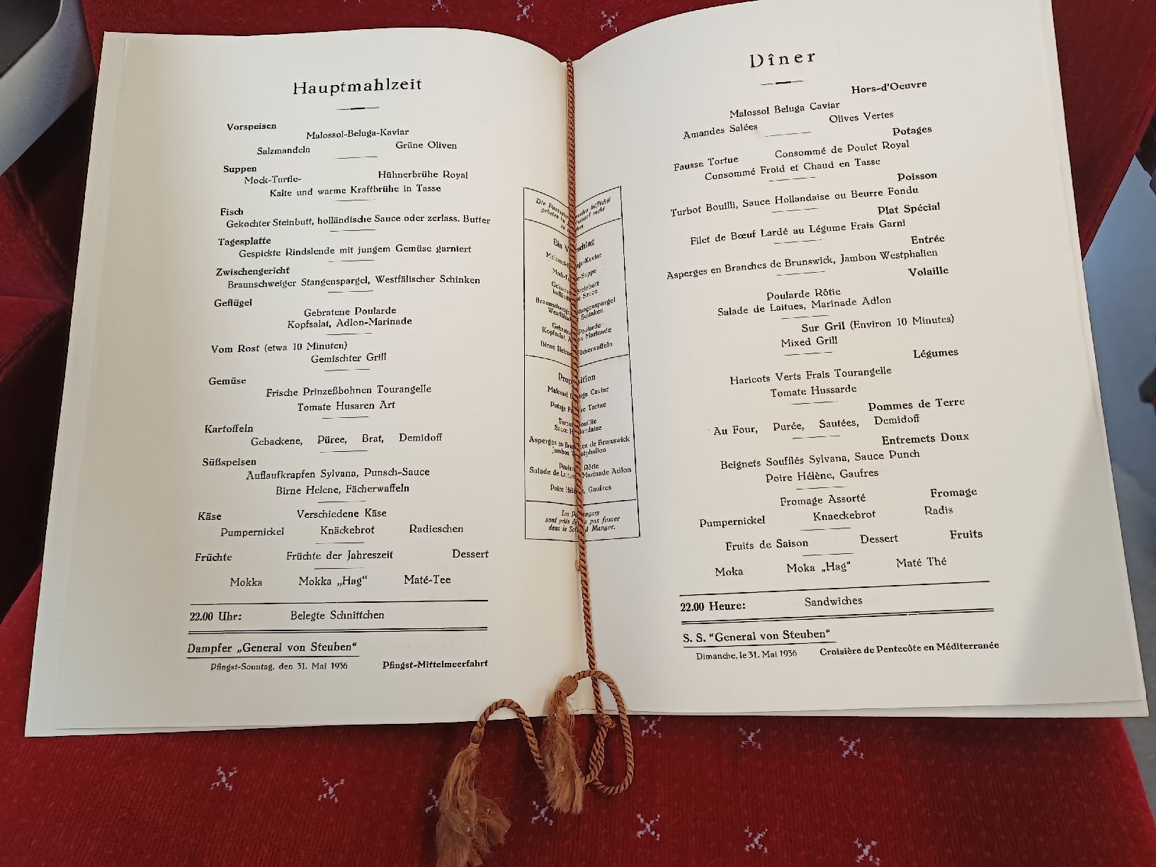 Documenti: Lot Historische Menu Karten / Dampfer "General von Steuben" – Usato da Brugg AG venduto da Ente015 9