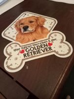 Hundeschild mit Saugn.GOLDEN RETRIEVER