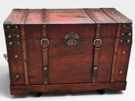 Rustikale Holztruhe / Schatztruhe im Vintage-Stil