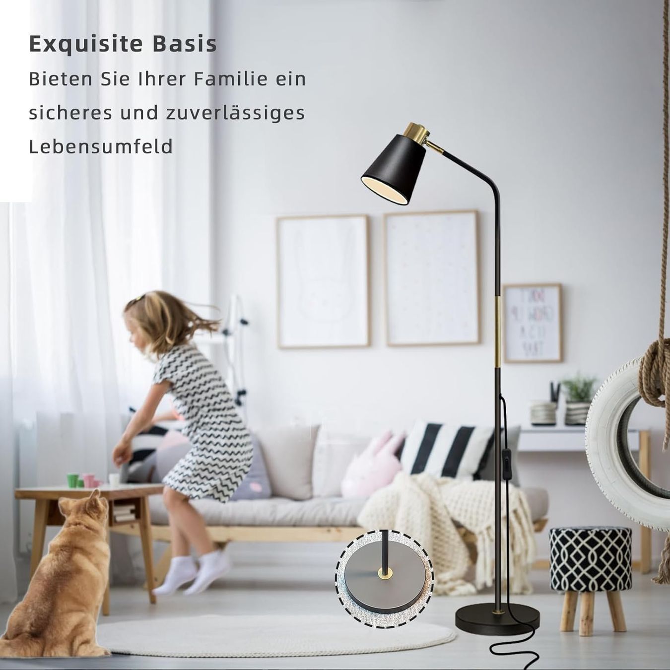 Lampen: Stehlampe LED klassisch, Stehleuchte höhenverstellbar, E27 – Neu und originalverpackt aus Zürich von MueDes 5