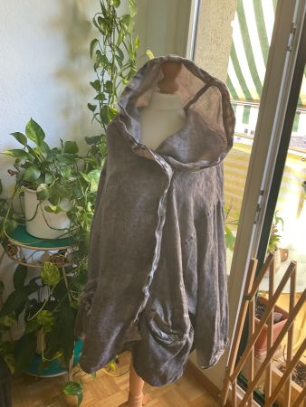 Trop stylée veste à capuche BARBARA SPEER oversize  pur lin