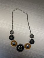Statement Kette Silber Schwarz Braun Retro Vintage