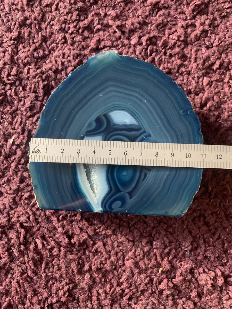 Minerali & Pietre curative: Blaue Achat Stein / Scheibe mit Druse – Usato da Lyss venduto da nekoreh 4
