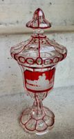 Deckelpokal 19. Jahrhundert Schliffglas Arzt