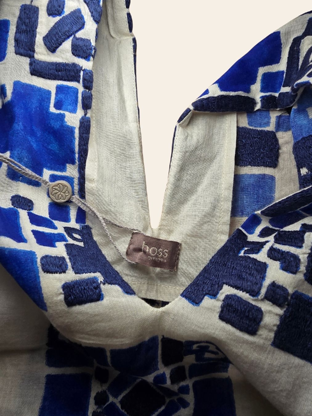 Sonstige Damenmode: Schickes Damen Ponchomit blauem Print, Einheitsgröße – Neu und originalverpackt aus Tecknau von Leni_SecondLove 1