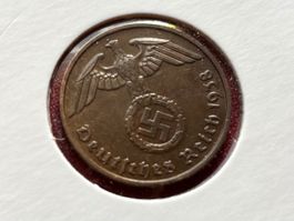 Drittes Reich 2 Reichspfennig 1938 F (Stuttgart / BW) unz