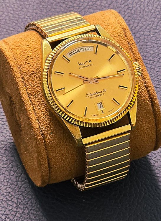 FORTIS KURZ AUTOMATIC 25 JEWELS DAY-DATE Wochentag mega rar (Gebraucht ...