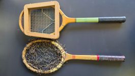 2 Dunlop Holztennisschläger mit Spannrahmen vintage