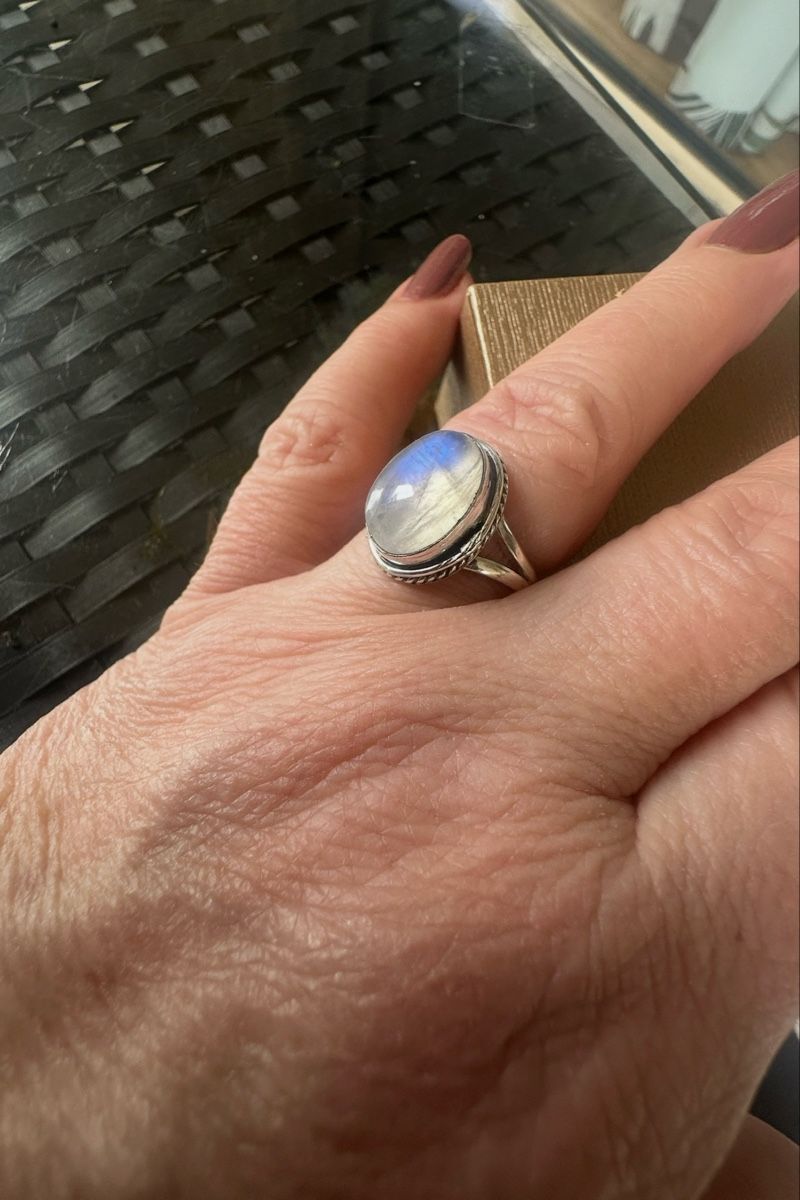Anelli: Regenbogen Mondstein Ring, Gr.57, Handarbeit – Nuovo e nell'imballaggio originale da Kriens venduto da Hortensie6 1