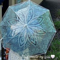 Regenschirm gehäkelt transparent
