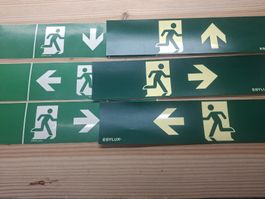 Not Fluchtweg Aufkleber 6 Stück