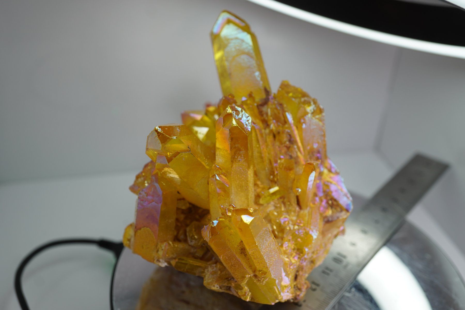 Minerali & Pietre curative: Bergkristall mit Hammerschlag Bedampft   Aqua Gold – Nuovo e nell'imballaggio originale da Eschenbach SG venduto da topstone