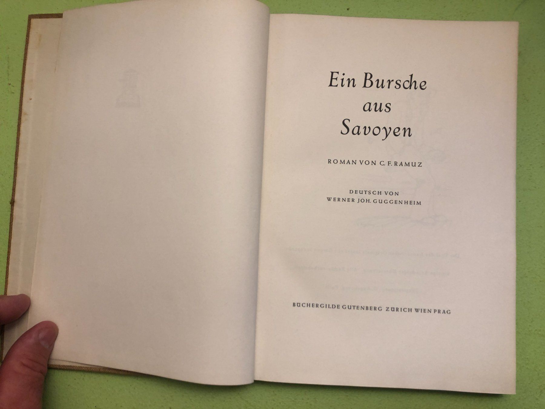 Libri: C. F. Ramuz: Ein Bursche aus Savoyen – Usato da Zürich venduto da allp 1