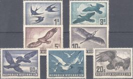 Österreich alle Flugpostausgaben Vögel von 1950-1953 **