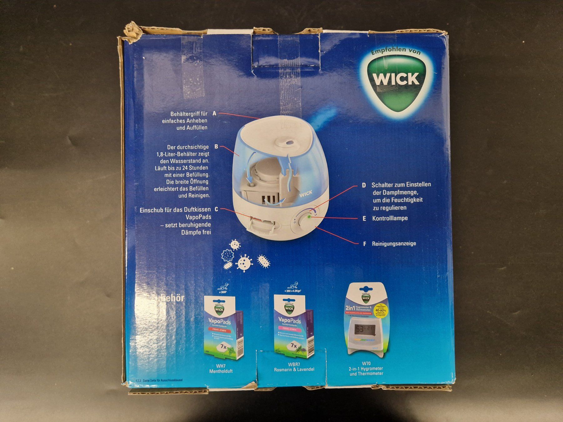 Vicks Umidificatori d'aria: WICK Mini Kaltluft Ultraschall-Luftbefeuchter – Nuovo e nell'imballaggio originale da Muhen venduto da Restwert_Muhen 8