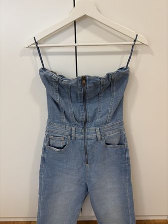 Denim Jumpsuit Bandeau Jeans Hose Grösse S 1x getragen