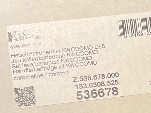 Kwc Rubinetteria: KWC Hebel/Kartuschenset D55 chromeline neu – Nuovo e nell'imballaggio originale da Niederrohrdorf venduto da ledergerber
