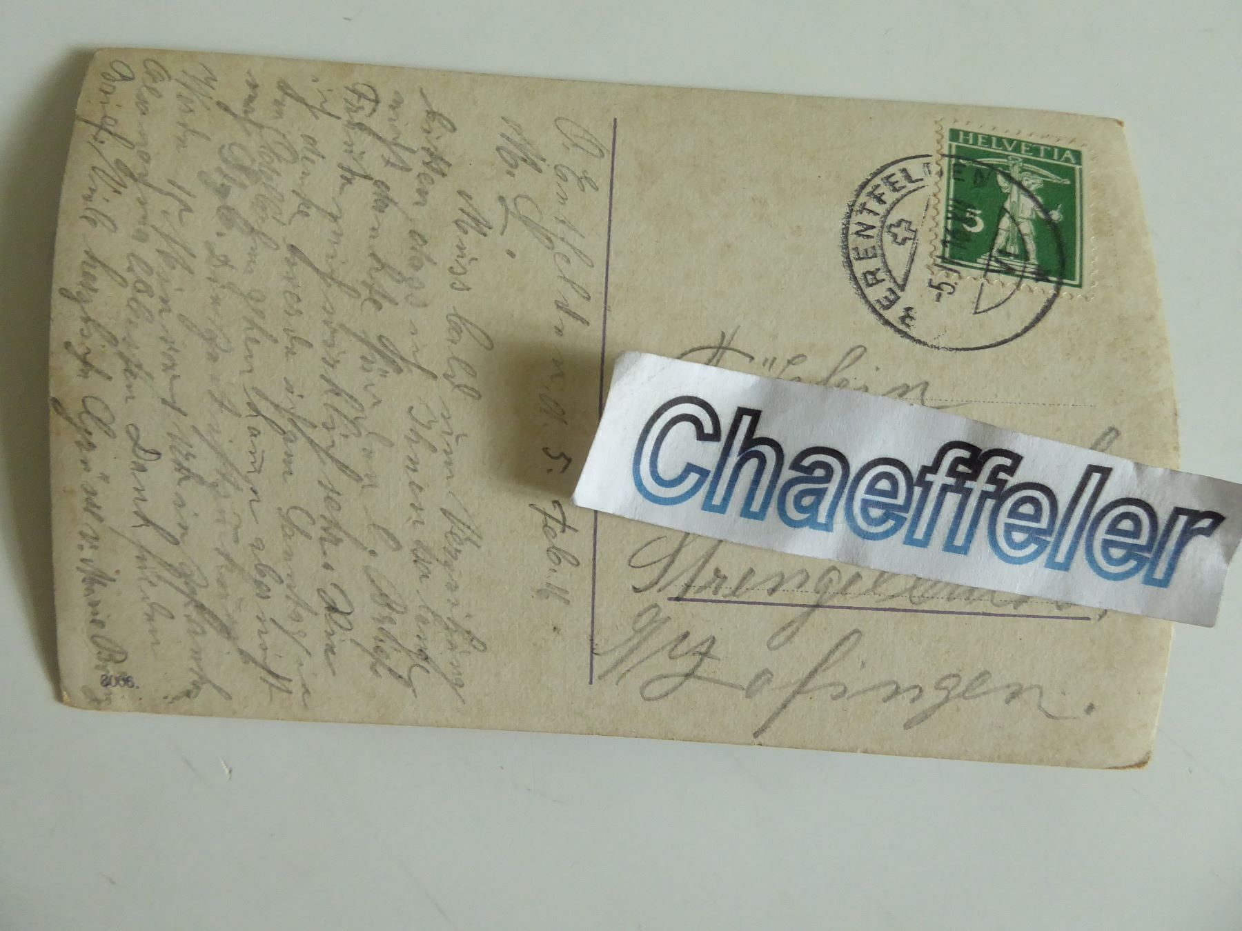 Cartoline postali: 1916  Frau mit Hut – Usato da Zürich venduto da Chaeffeler 1