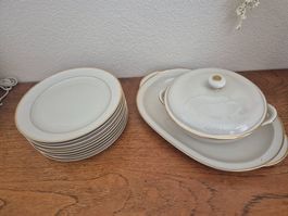 Assiettes, plat,légumier porcelaine THOMAS IVORY  ancienne