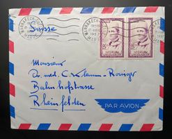MAROKKO FLUGBRIEF NACH RHEINFELDEN 1957