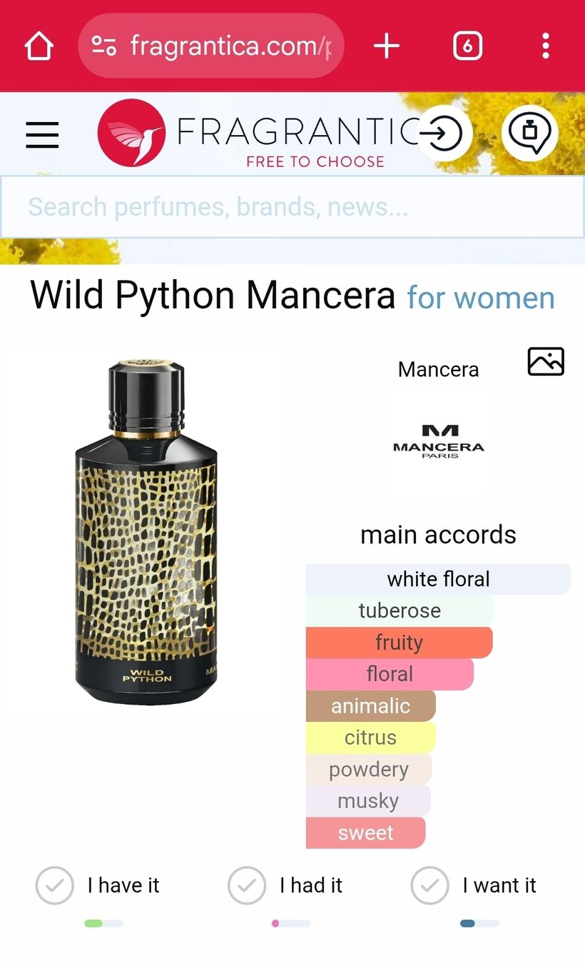 Mancera Profumi & Eau de Toilette: Wild Python, Mancera – Usato da Zürich venduto da gollyabd 1